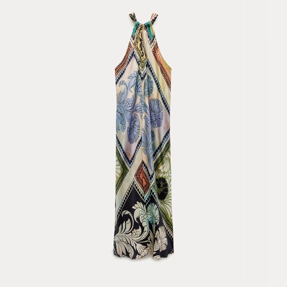 Zara Halter Neck Print Dress. New With Tags. - Picture 4 of 7